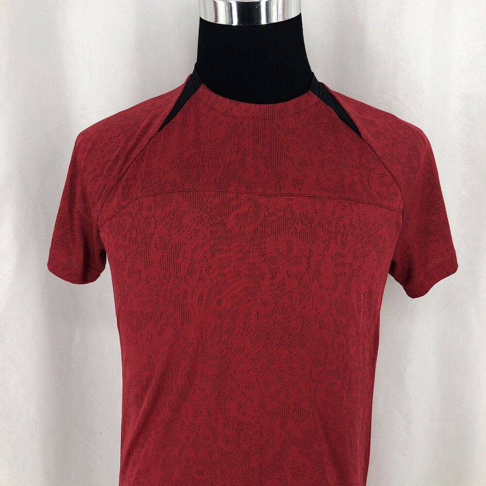 SPYDER ACTIVE ProWeb Red Black Performance T-Shirt Medium 21” put to pit